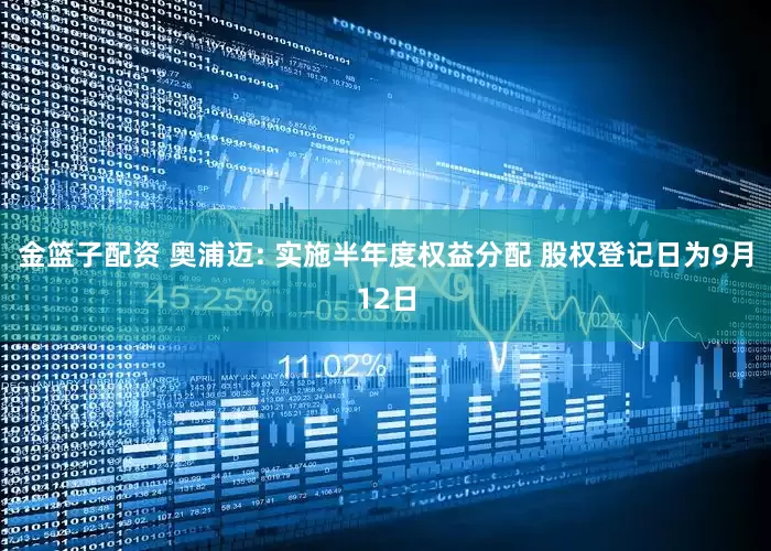 金篮子配资 奥浦迈: 实施半年度权益分配 股权登记日为9月12日